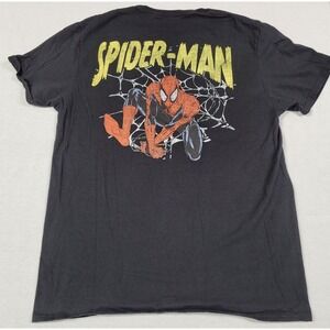 Marvel Spider-Man Men's Black Graphic Print Short-Sleeve T-shirt Size L